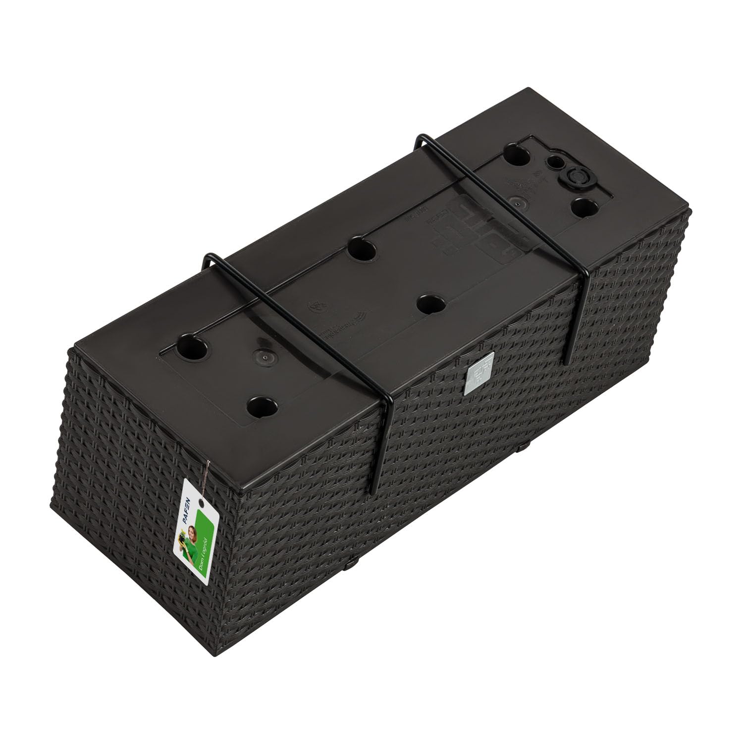 PAFEN 4X Blumenkasten Blumentopf Rattan-Optik mit Halterungen Pflanztopf Wasserstandsanzeiger Balkonkasten Pflanzkästen
