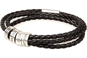 Personalized Men's Bracelet: Engrave Family Name, Love, or Special Dates