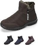 Snow Boots Mens Winter Boots Waterproof Insulated Fur Lined Warm Ankle Boots With Zipper Slip On Winter Shoes