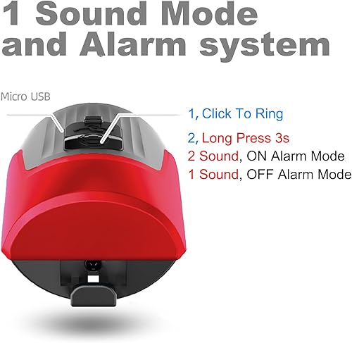 Miniatura 8 de Electric Bike Bell, 125db Anti-Theft Alarm Loud Electronic Bicycle Horn, 1 Sound Modes, USB Rechargeable Battery, Waterproof Bike Horn for Mountain