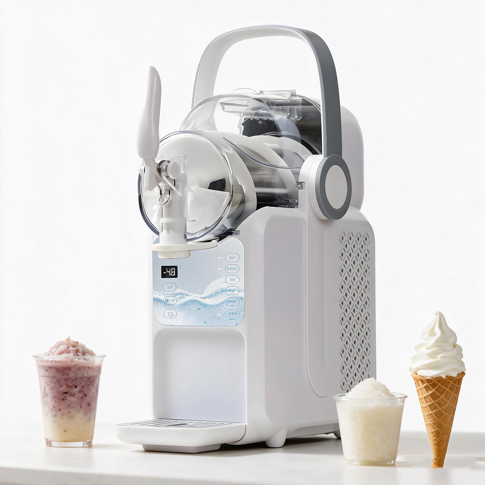 GESAIDES Slush Machine & Ice Cream Maker Machine 6-IN-1, 6 Modes for Smoothies, Milkshakes, Cocktails, Margarita, and Ice Cream, with Self-Cleaning, for Home Use