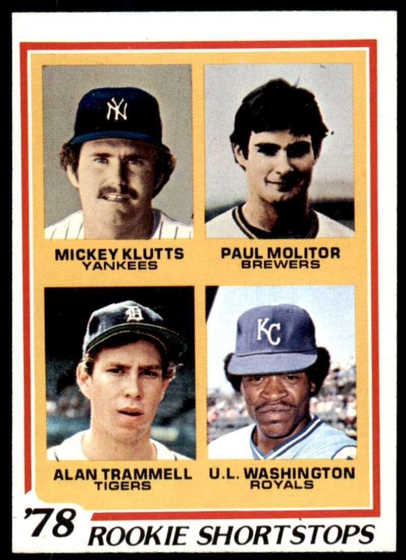 U.L. Washington/Mickey Klutts/Alan Trammell/Paul Molitor RC 1978 Topps #707 - Slabbed Baseball Cards