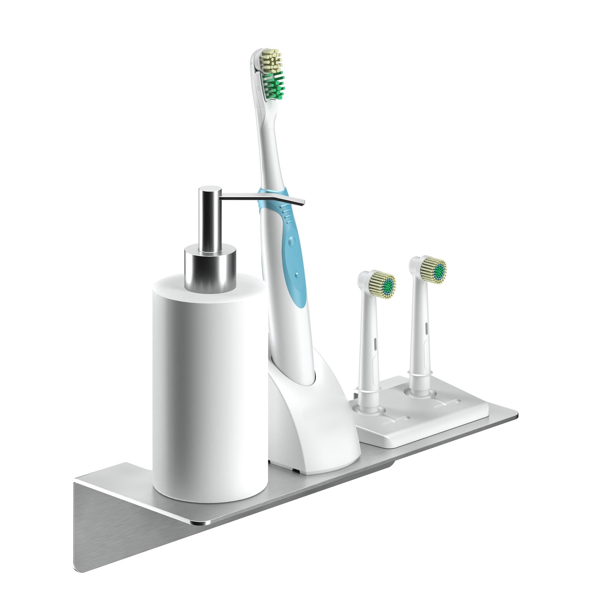 WEISSENSTEIN Mensola bagno adesiva da muro 24 cm Rettangolare Acciaio inox