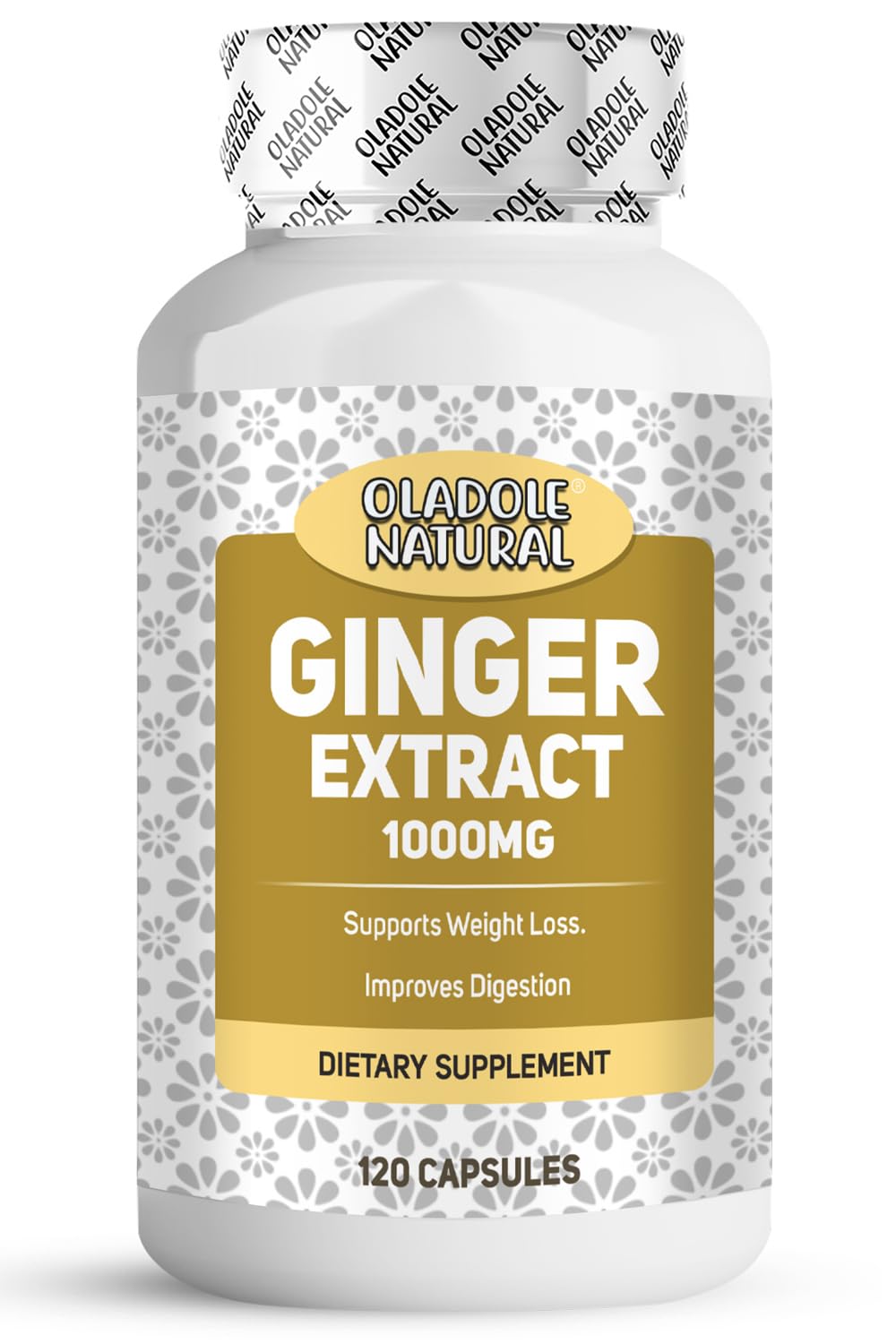 Oladole Natural Ginger Extract- 1000mg (120 Capsules) | Digestive Aid, Immune Booster, Maintain joint Health & Comfort, Supports Metabolic Function, Potent antioxidant & Boost Energy | Non- GMO