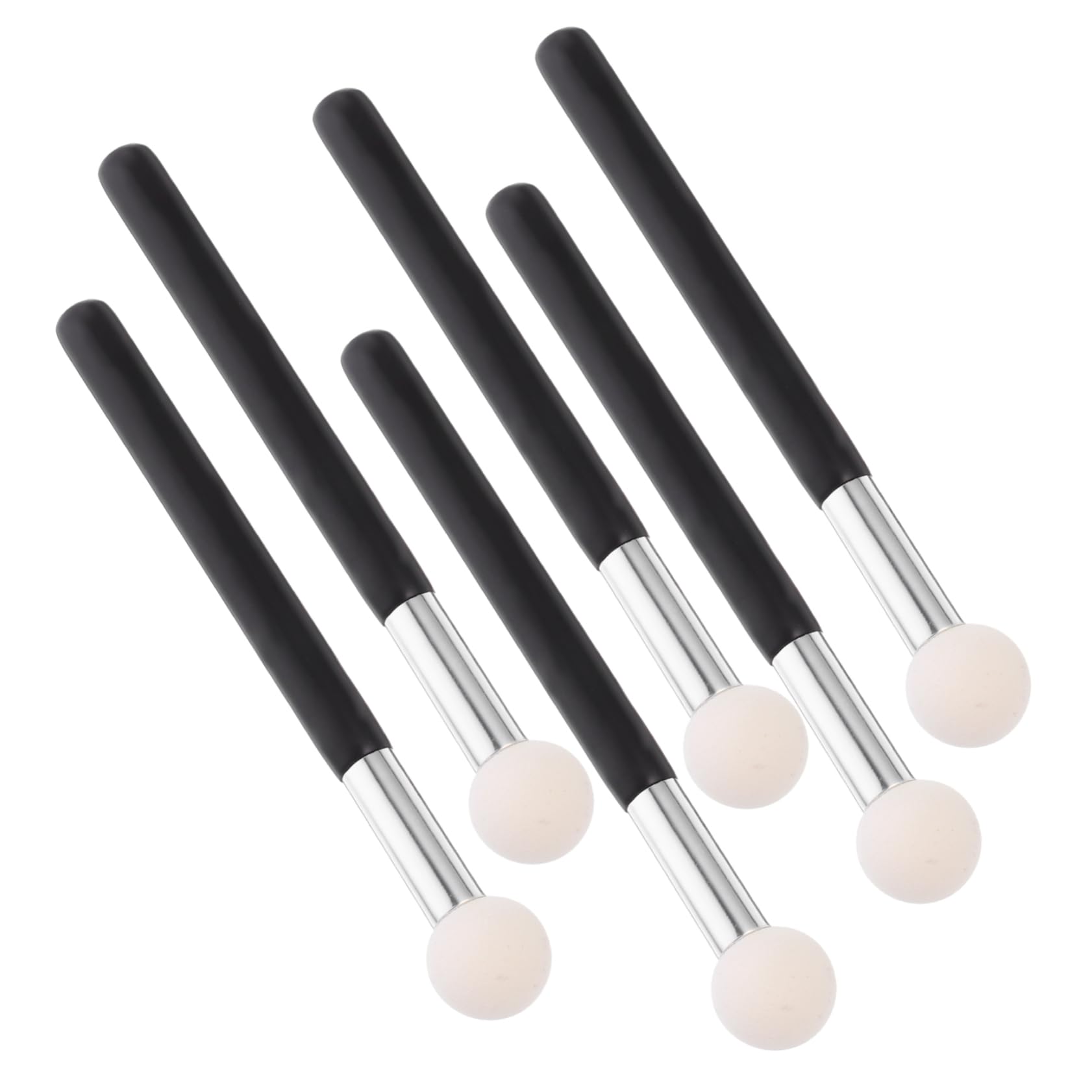 NOLITOY 6pc under Eye Concealer Brush Round Head Makeup Brush for Foundation Blending Portable Sponge Head