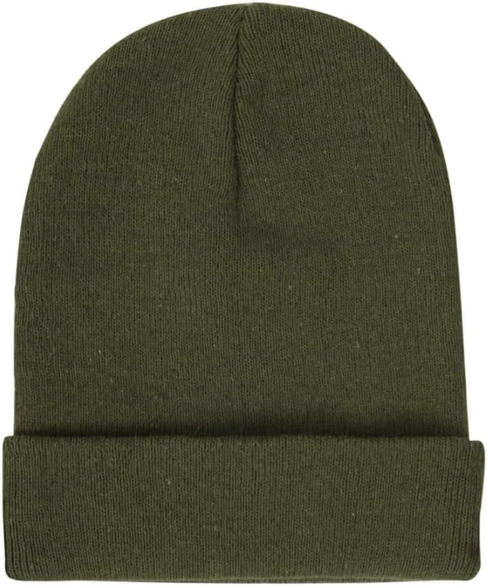 Knit Winter Beanie Hat Set, Pack of 5 Colors, Classic Cuffed Design, Multi-Color - Navy, Red, Olive, Gray, Black - Image 5