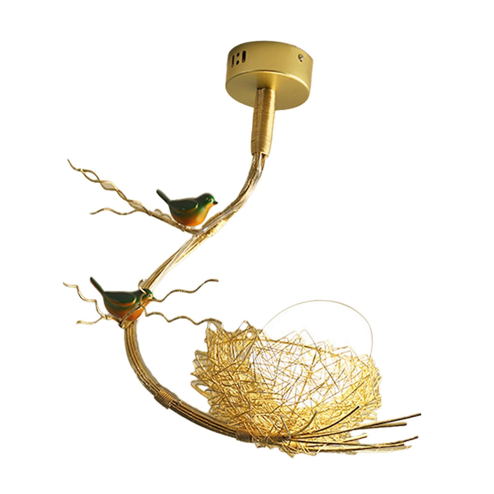 perfk Bird Nest Chandelier Light Hanging Lamp Modern Home Decor LED Pendant Light Lighting for Kitchen Island Farmhouse Entryway, Warm Light A