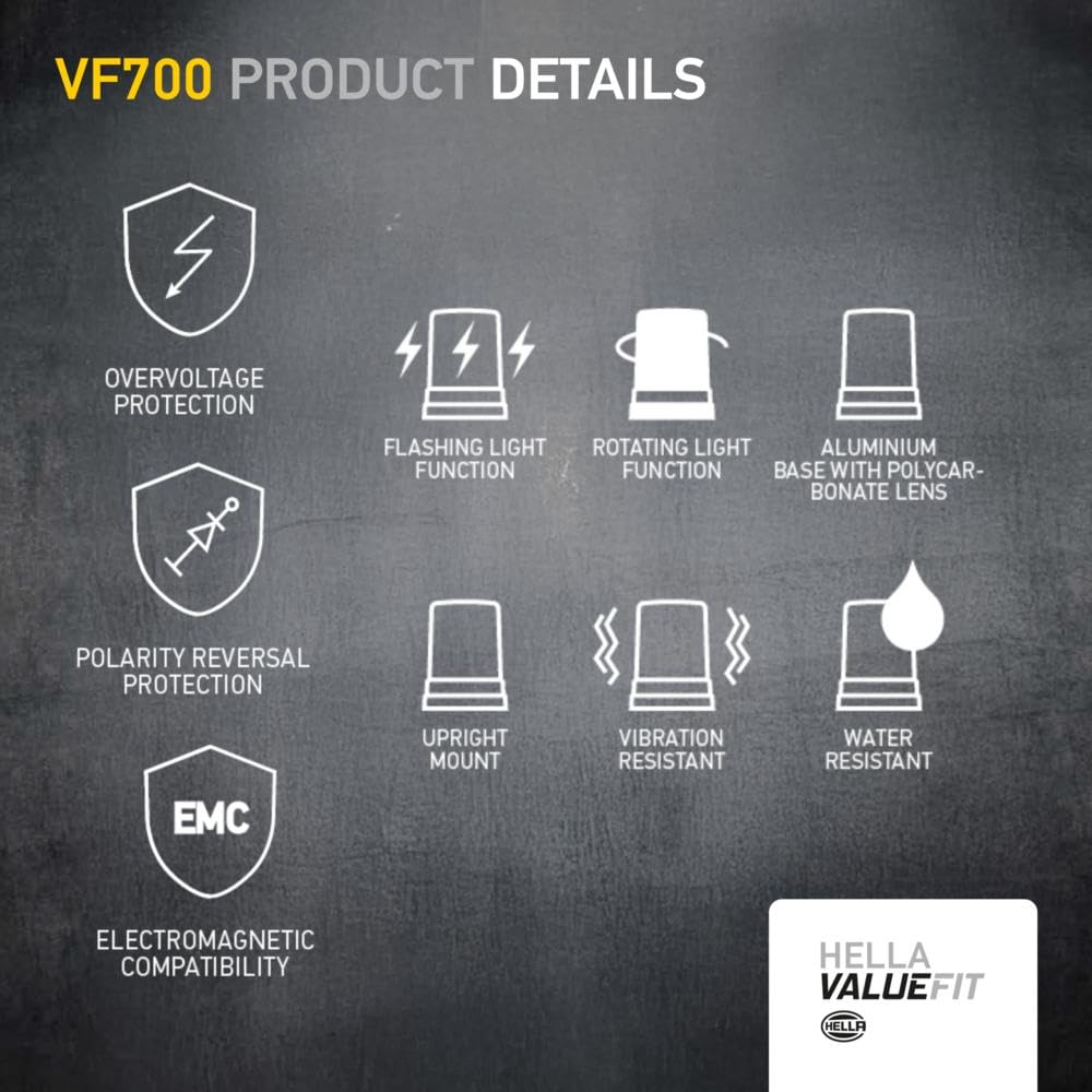 HELLA VALUEFIT 2XD 357 958-121 LED-Blitz-Kennleuchte VF700 LED Clear Lens