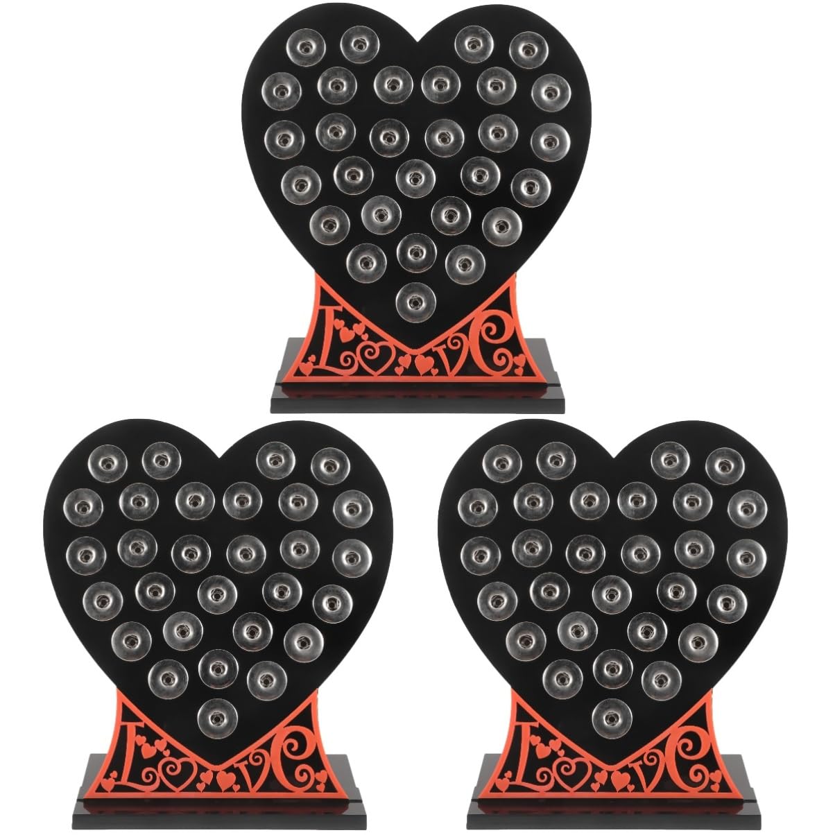 Panneau de boutons et présentoir bijoux métal noir robuste lot rangement tiroir 3 pièces