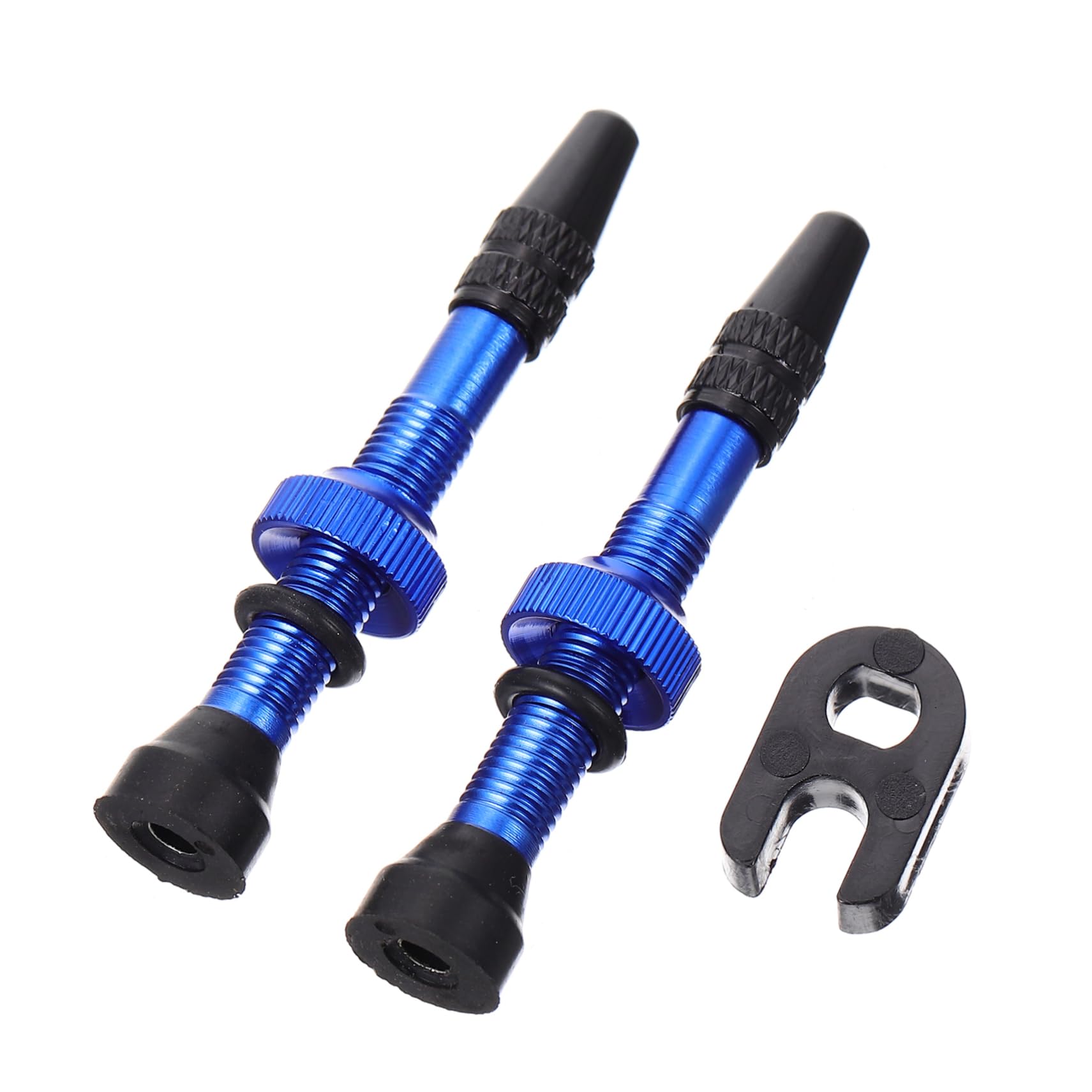 BUGUUYO Bike Tire Valve Stem Replacement French Nozzle Bike Valve Cap 2-Pack Aluminum Alloy