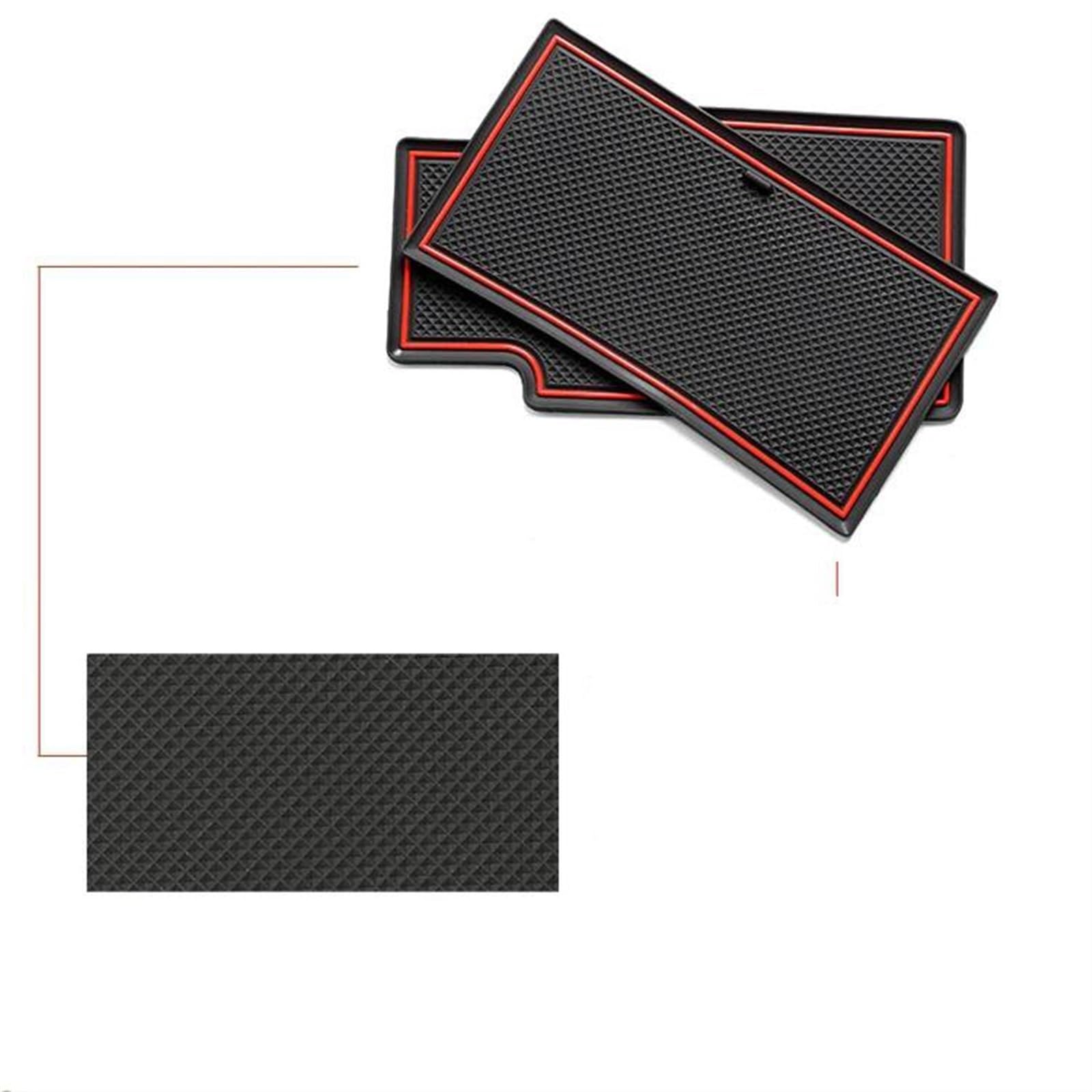 Car Interior Mat For Buick For Envision 2021 2022 2023 Gate Slot Mat Car Door Groove Pad Cup Holder Interior Accessories (Color : Black- Silver)