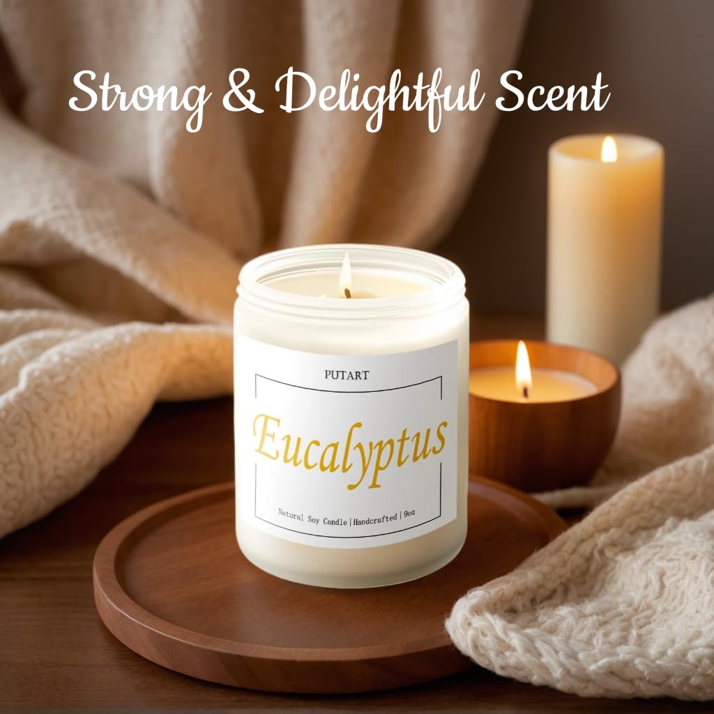 Velas perfumadas de eucalipto para mujer, velas de aromaterapia, velas de soja para el hogar