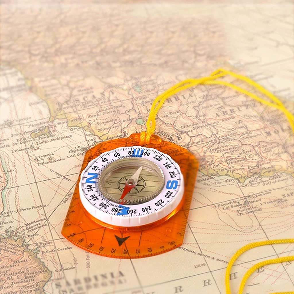 Bussola Fluorescente Verde Con 2 Fischietti - Per Trekking, Campeggio, Emergenze Outdoor