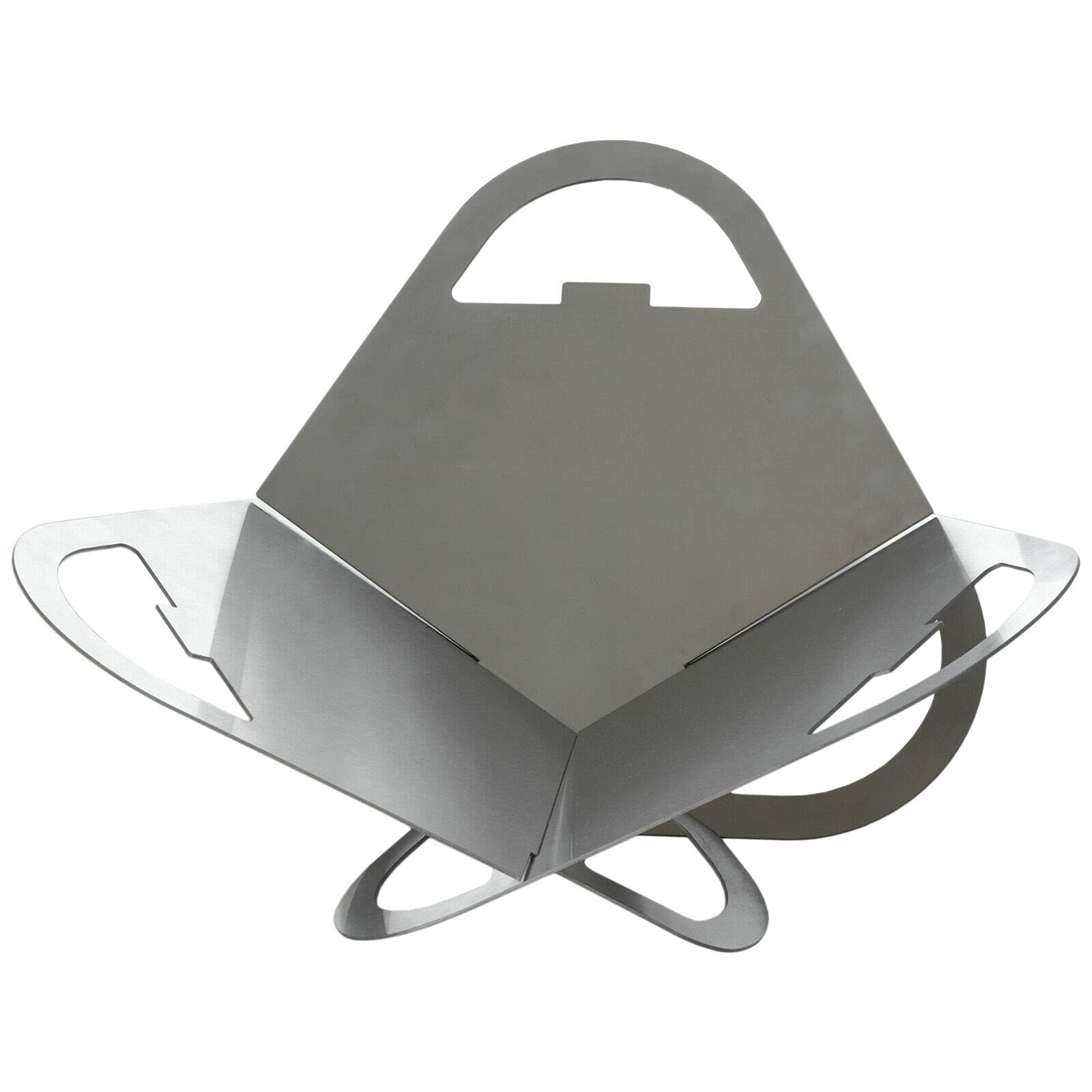 Feuerstelle 56 x 56 cm aus Edelstahl Mobile Feuerschale BBQ Lagerfeuer klappbar Gartenfeuer Feuerkorb Feuertonne für Terrasse und Garten Grill