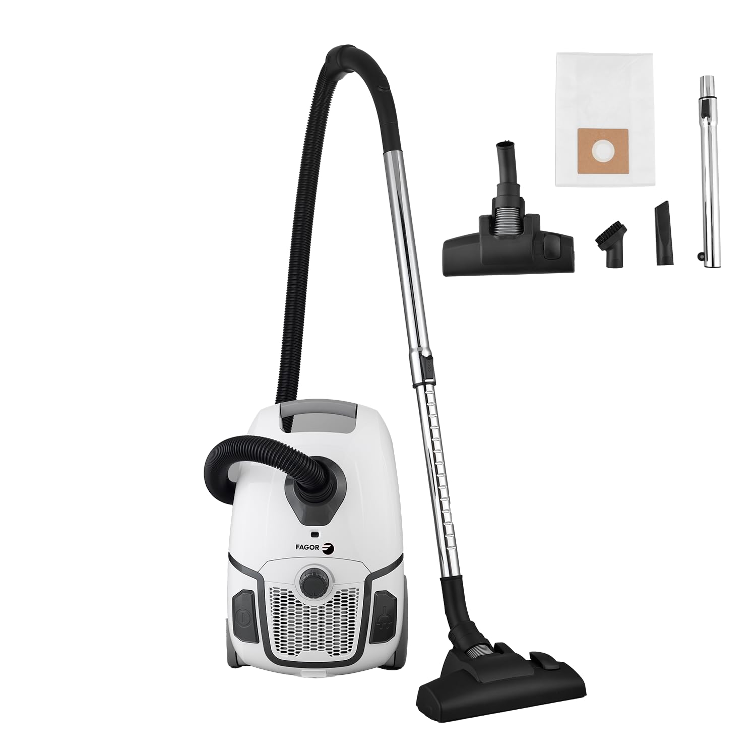 Aspiradora con Bolsa Potente 17kPa, Aspirador Trineo 800W para Hogar y Mascotas, Gran Capacidad 4L, Filtro Alta Eficiencia, Limpieza Profunda en Suelos y Alfombras,FAGOR Ares Essential Dupla.