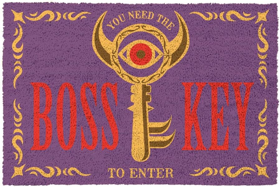 Pyramid America - Zelda Rug - The Legend of Zelda Boss Key Coir Doormat - 29" x 17" Indoor/Outdoor Entry Mat with Non-Skid Back Durable & Easy to Clean for Entryway, Kitchen, Patio Decor & Home Decor