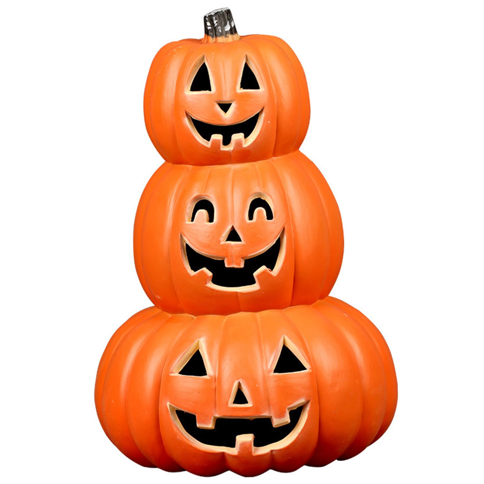 Citrouilles lanternes de citrouille d'Halloween lumineuses LED plastique 3 piles
