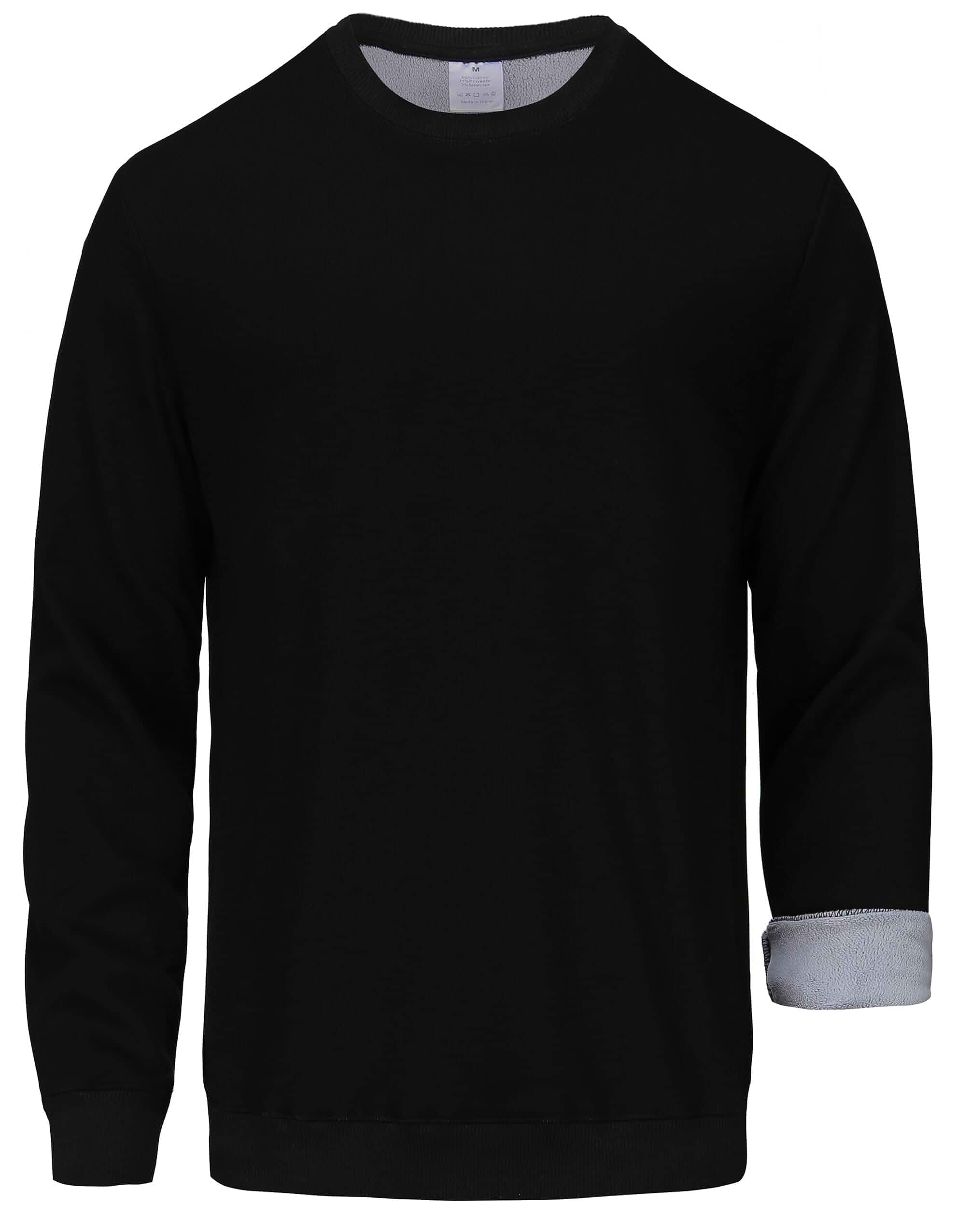 NORDIC OUTLAND Men's Heavy Weight Crew Neck Sweatshirt Soft Fleece Lined, Long Sleeve Classic Warm Pullover Basic Top