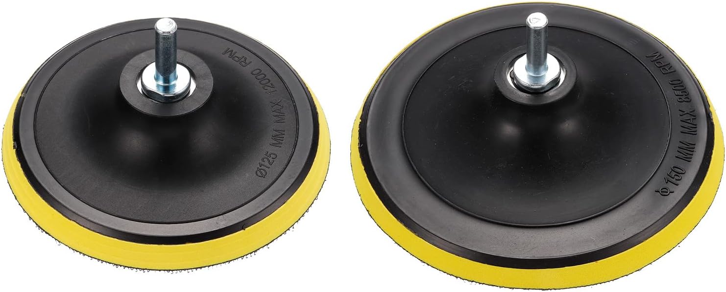 uxcell 6-inch 5-inch Hook and Loop Backing Pad, Orbital Sander Polisher Polishing Sanding Pad M14 M10 Drill Adapter 2pcs