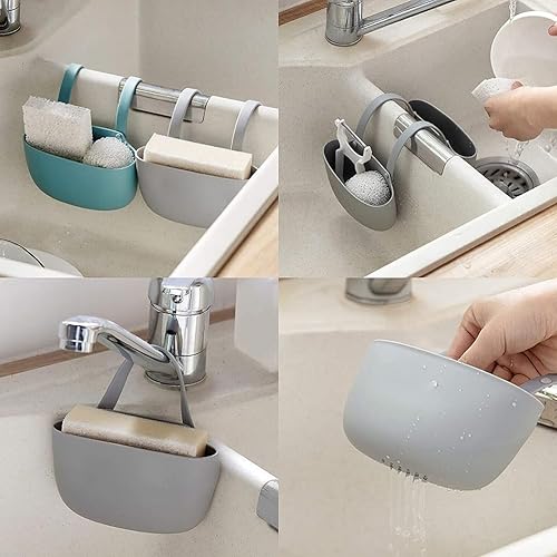 Miniatura 4 de Zerodis Soporte de succión para fregadero de cocina, soporte pequeño para esponjas para pelotas, almohadillas de fregar, diseño de drenaje hueco