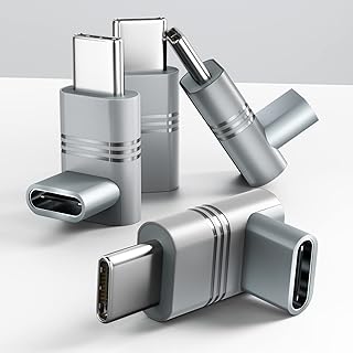 90 Degree USB C Right Angle Adapter,UseBean(4-Pack) Up&Down PD 100W 20Gbps USB Type-C 3.2 Gen2 Male to Female 4K Video Extension Extender,USB-C Extended Converter for Steam Deck,Switch,MacBook,etc