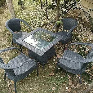 Artic Fashion D-8 Indoor Outdoor Living Room Balcony Garden Chair Table Set 4 Chair + 1 Table Furniture Set| Coffee Chair Table Set| Powder Coated|