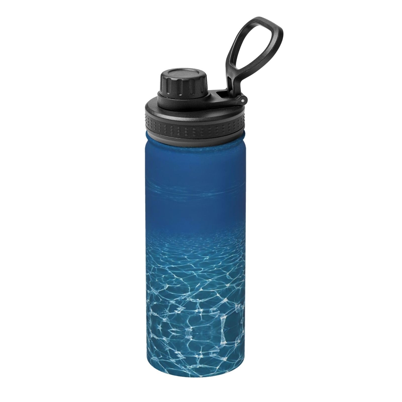 Kfjghhl Insulated Stainless Blue Deep Ocean Steel Water Bottle For Sport Gym Travel Leak Camping Hiking Hydration