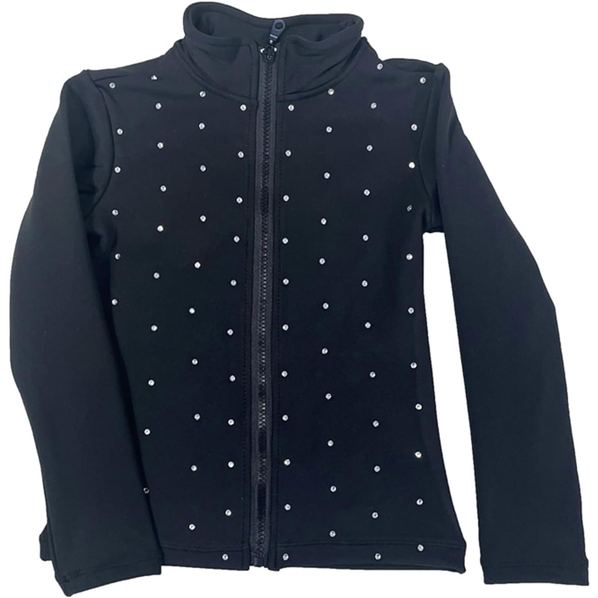 LIUHUO Figure Skating Pants Jackets Sets Training Wear Girls Black Shiny Rhinestone Sets