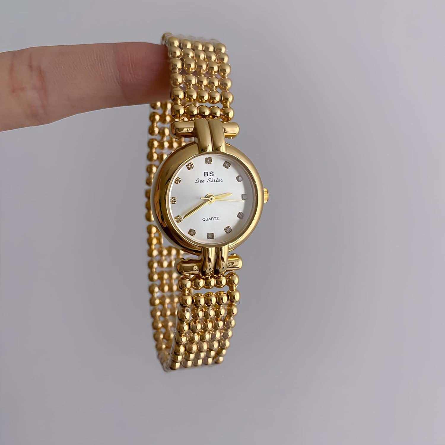 FANMIS Vintage Gold Petite Women's Bracelet Watch Elegant Design Dress Watches Luxury Updated Gold Waterproof Watch Minimalism Bracelet Watch with Tools Included - Image 4