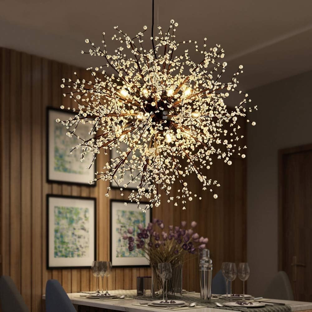 Lustre suspension en cristal moderne pour sublimer un salon sombre