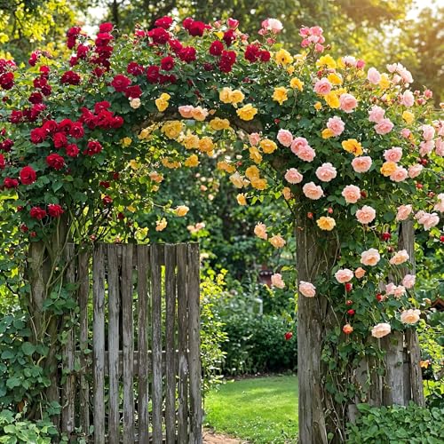 Kletterrosen-Kollektion wurzelnackt – Metanoia/Musimara/Indigo – winterhart, mehrjährig, Holland Pflanzen für Mauern, Bögen & Zäune – 3 Pflanzen – keine Samen, nicht künstlich