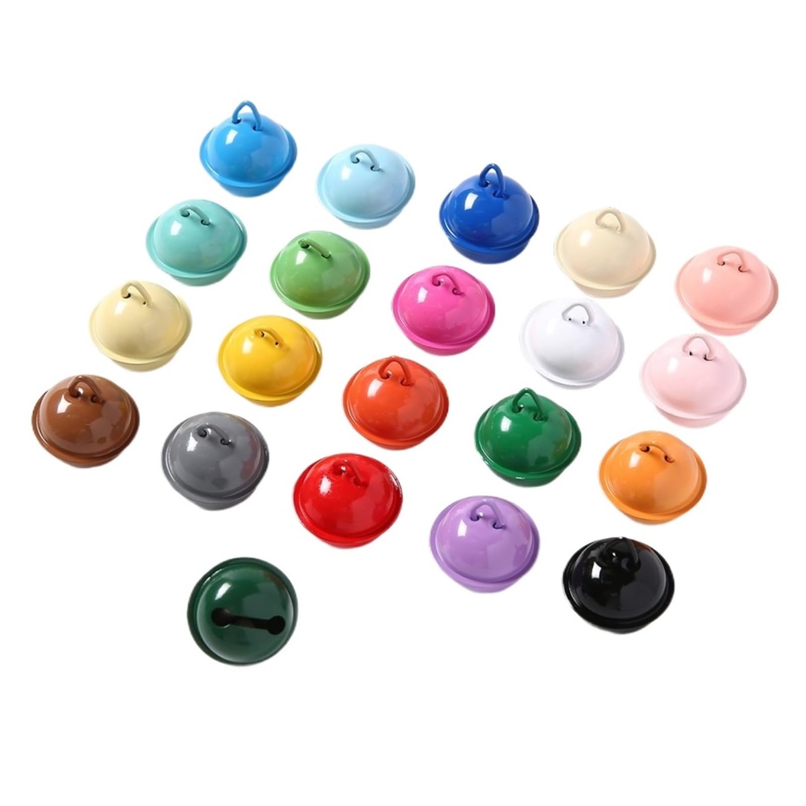 Christmas Bells 50pcs 22MM Cute Bell Colorful Bead Key Rings Pendant for Handbag Decor for Christmas Decor