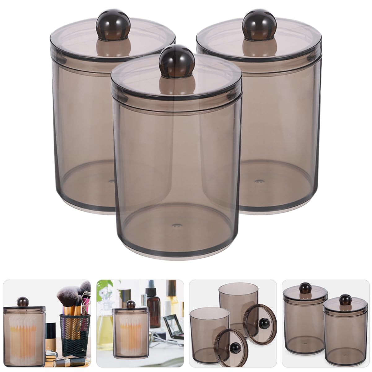 Alipis 5 Juegos De Porta Hisopos De Algodón Para Baño Tarros De Almacenamiento Tarros Pequeños Organizadores De Baño 3 Unidades X 5