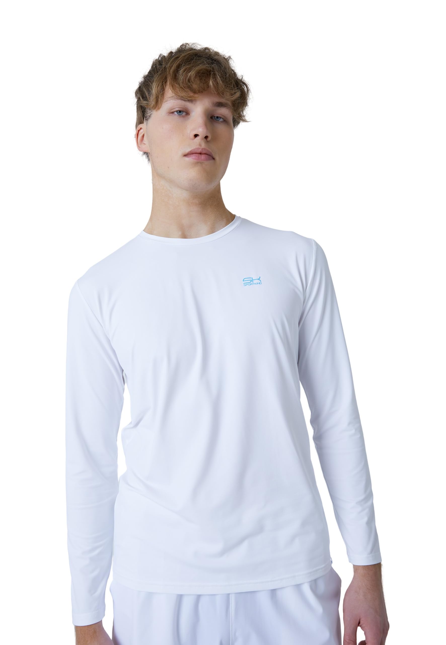 Sportkind Jungen & Herren Tennis, Padel, Fitness, Sport Longsleeve Shirt mit Rundhalsausschnitt, atmungsaktiv, UV-Schutz UPF 50+