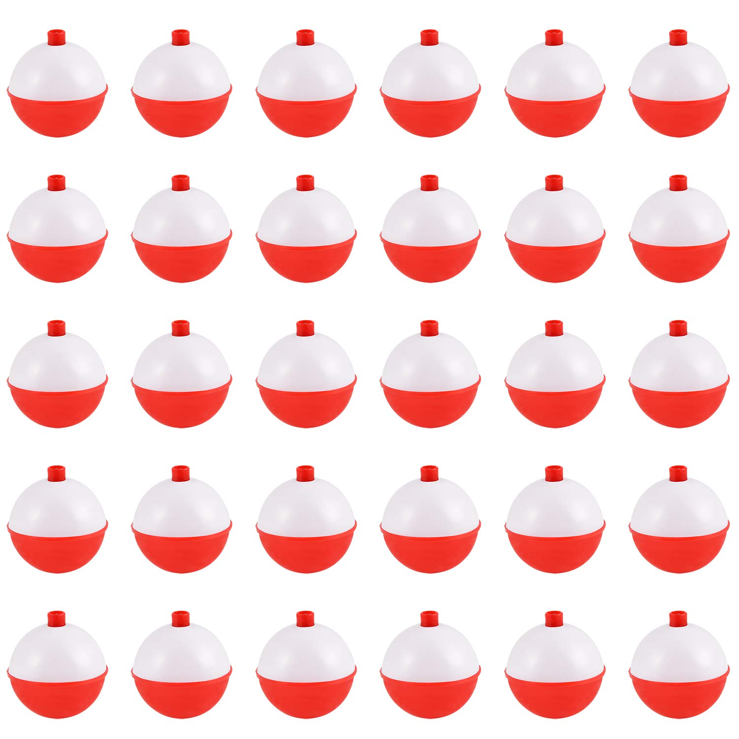 Coopay Fishing Bobbers 30Pcs-50Pcs/Lot Hard ABS Fishing Floats Set Snap on Float Red/White Bobbers Push Button Round Buoy Tackle Accessories