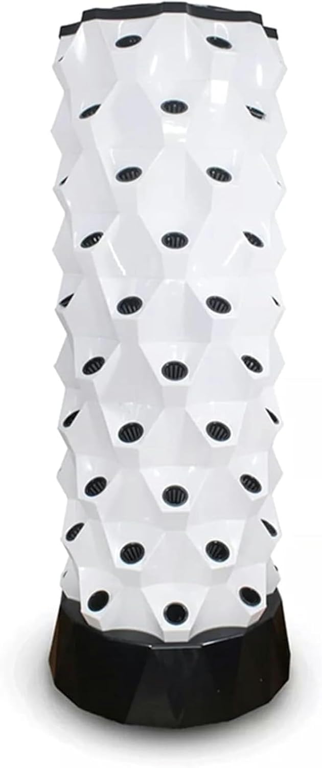 Wzglod Hydroponics Growing System Hydroponic Grow Kit, Hydroponics Growing System Smart Hydroponics Vertical Garden Grow Kit Pineapple Tower Indoor Outdoor for Planting Herb Vegetables Fruits, Bianco