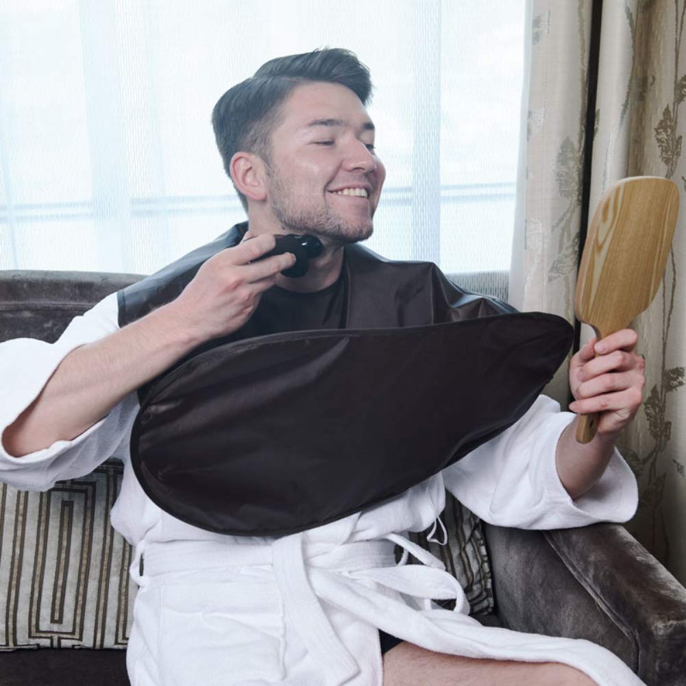 BosixtyBeard Apron Cape Beard Trimming Bib for Men Waterproof Shaving Hair Catcher Grooming Beard Apron Perfect Gifts For Men