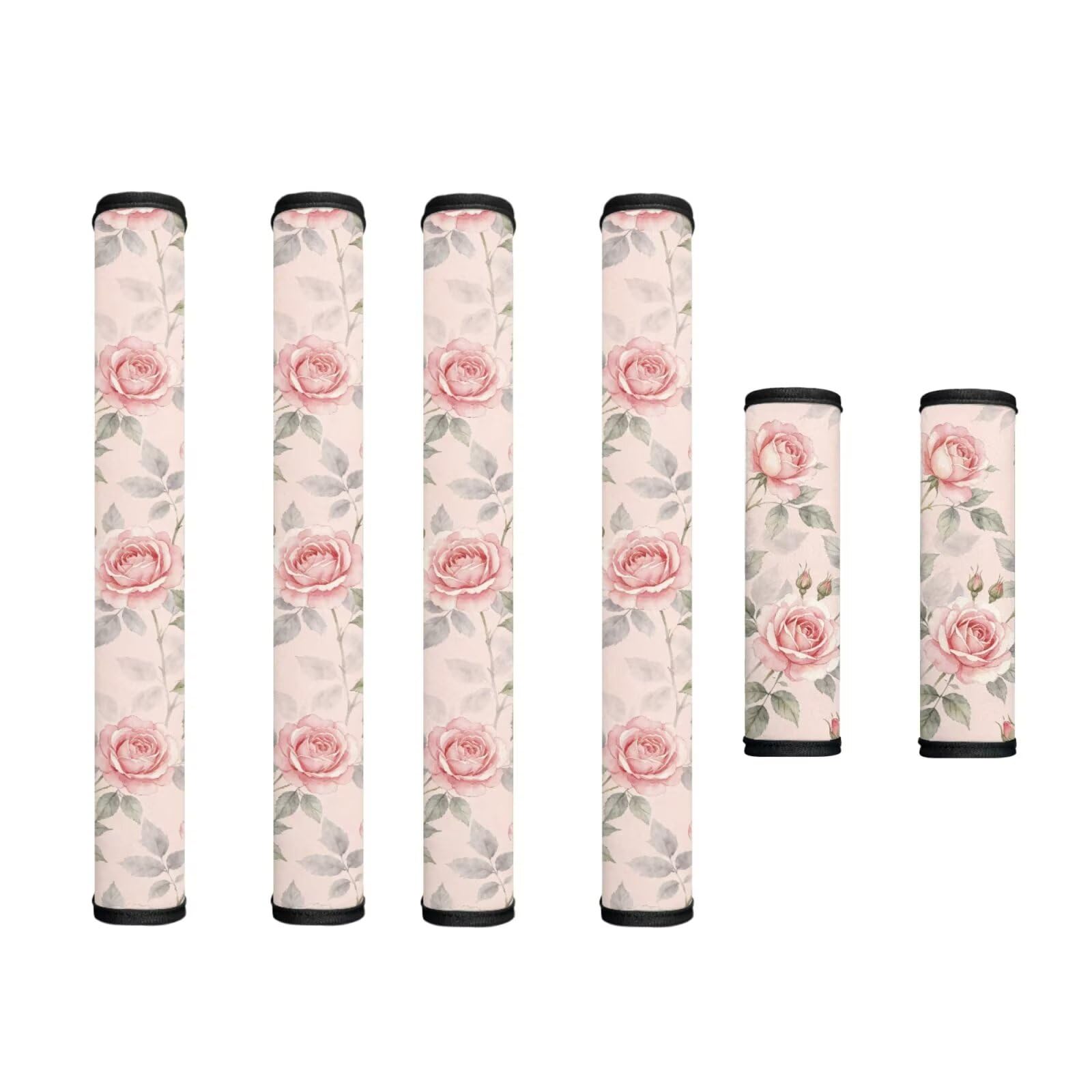 Refrigerator Door Handle Covers Set of 6 Kitchen Electrical Appliances Handle Protector Anti-Slip Fridge Microwave Oven Home Accessories, Light Pink Rose