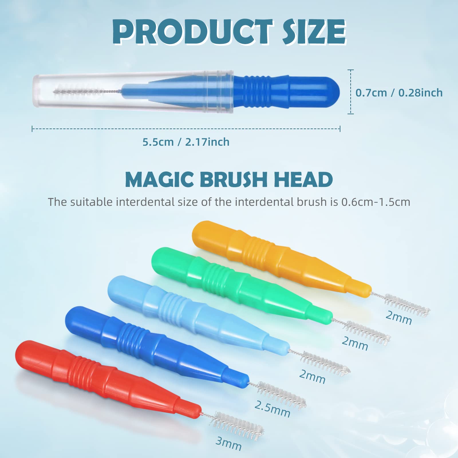 Obidodi 50 Pieces Interdental Brush, Soft Toothpicks Tooth Flossing Head, Oral Dental Hygiene Brush - Image 2