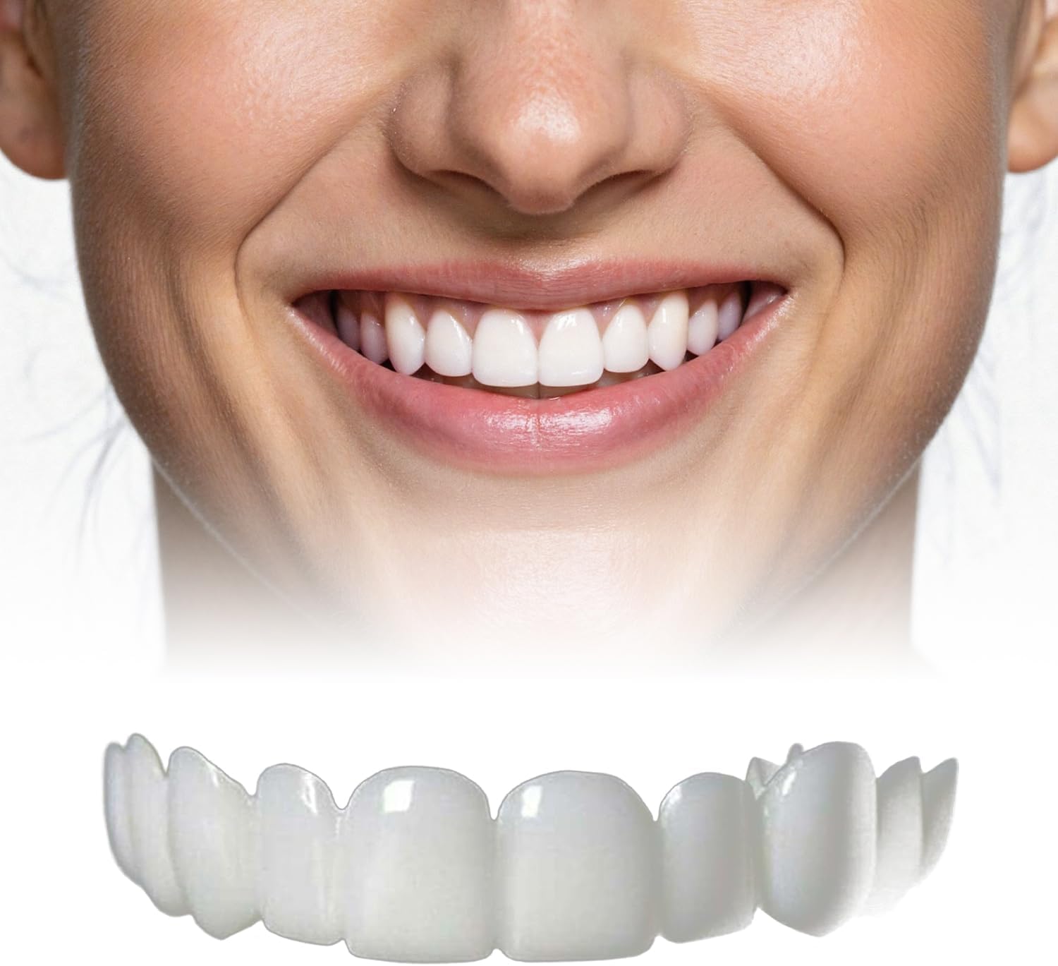 2 Pairs Top and Bottom Temporary Smile Accessory, Natural & Comfortable, Regain Confident Smile (Cool White2)