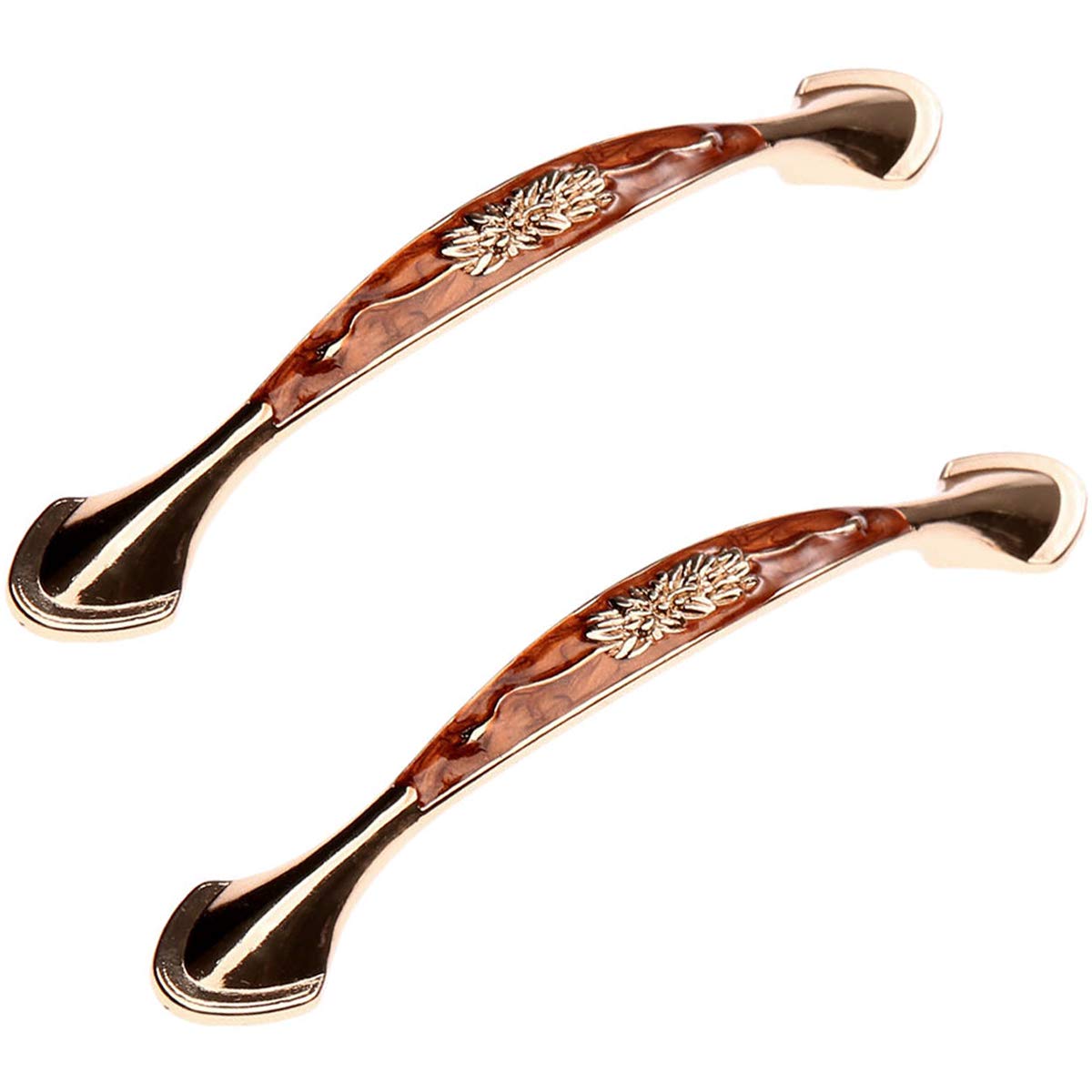Wushadehans Style D Antique Brass Cabinet Drawer Handles 2Pcs Noble Zinc Alloy Drawer Pulls Kitchen Cabinet Knobs Hardware Hole Distance(,Hole Distance 128Mm)