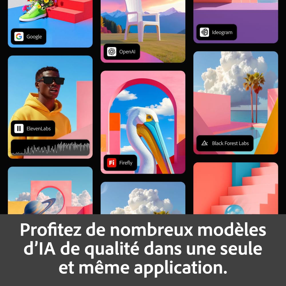 Adobe Firefly Standard incl. Création Vidéo par IA, Abonnement 12 Mois, 2000 Crédits IA, PC/Mac/Mobile | Code d'activation - envoi par email