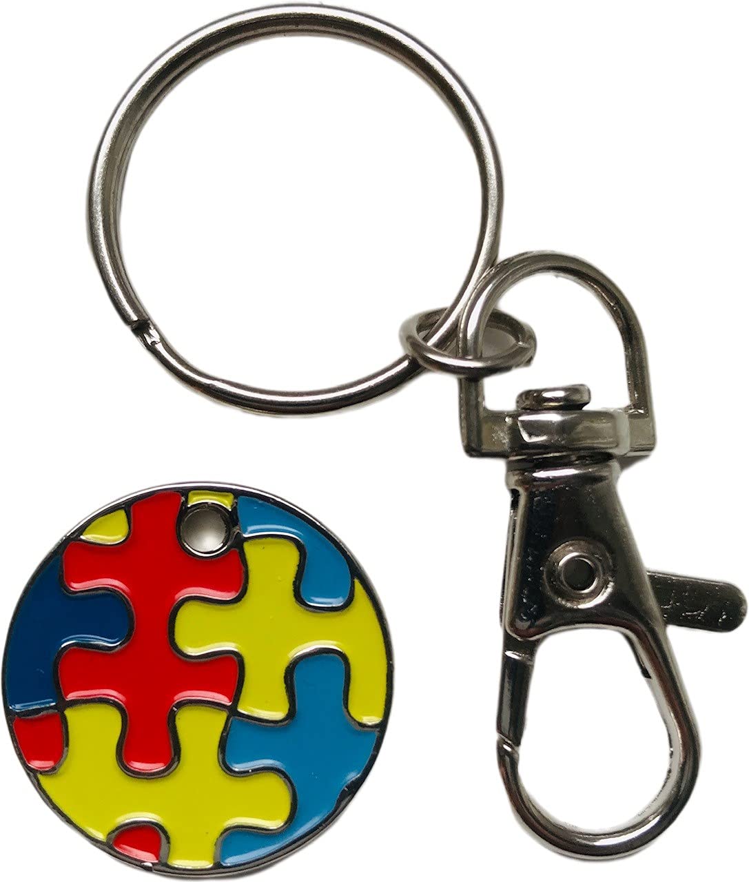 PAC Supplies Global £1 UK Trolley Coin with Keyring - Choose Your Design (Autism Jigsaw)