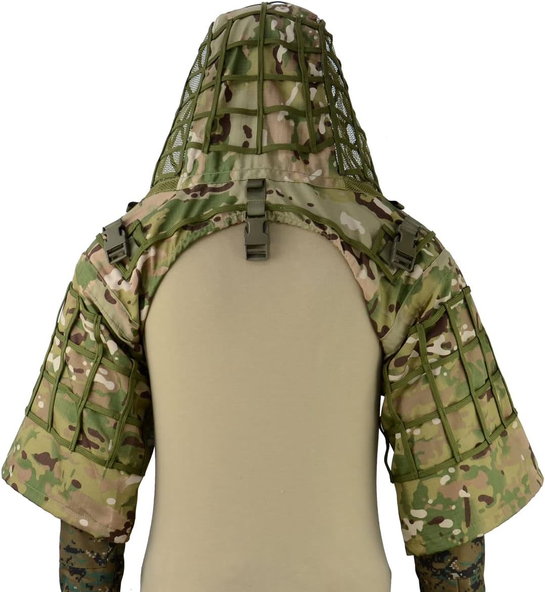 Sniper Ghillie Suit Foundation, Ripstop, Camouflage Tactical Ghillie Hood