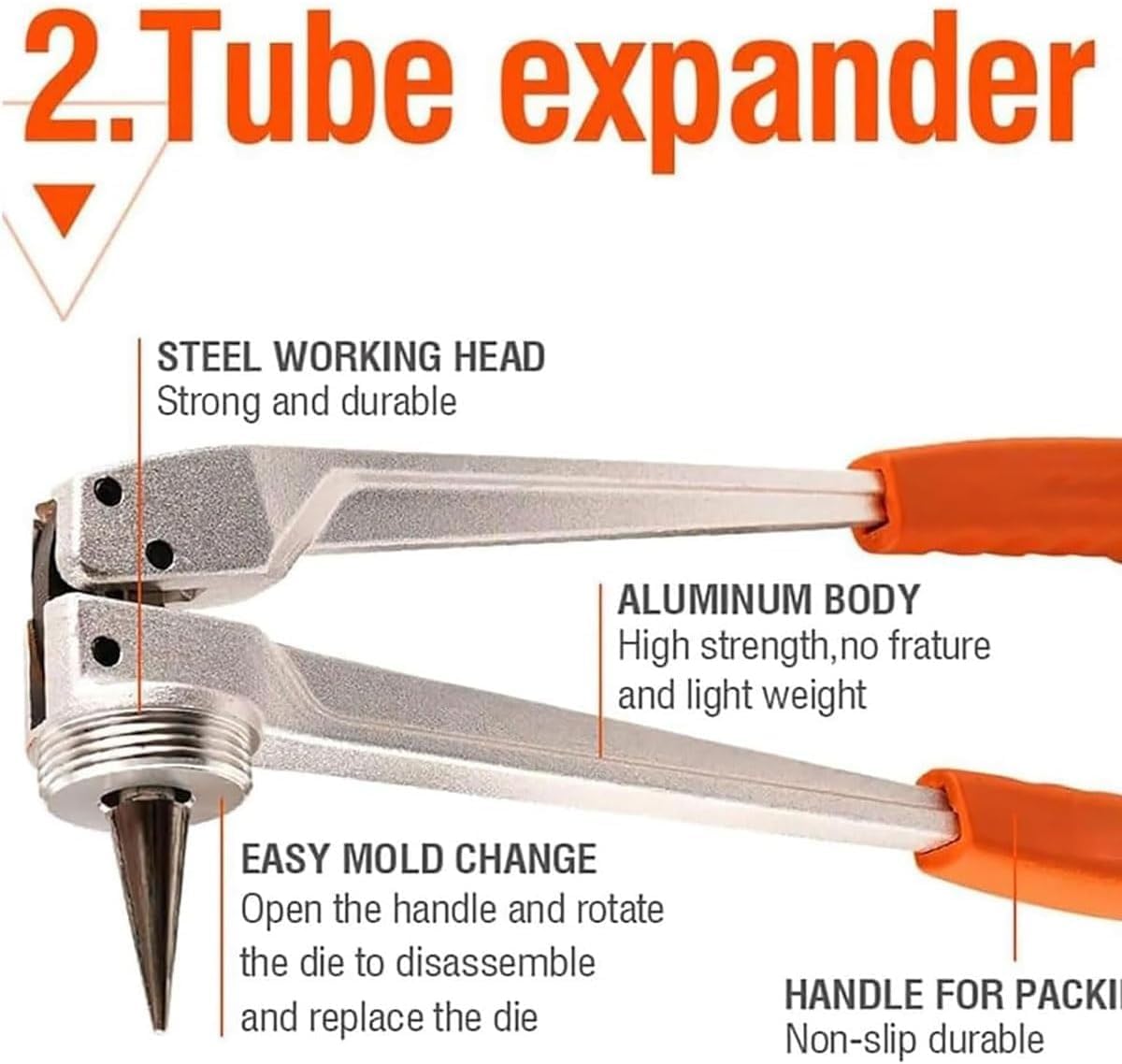 PEX - Herramienta de crimpado manual de alta resistencia para fontanería, herramienta profesional de montaje de tuberías hidráulicas