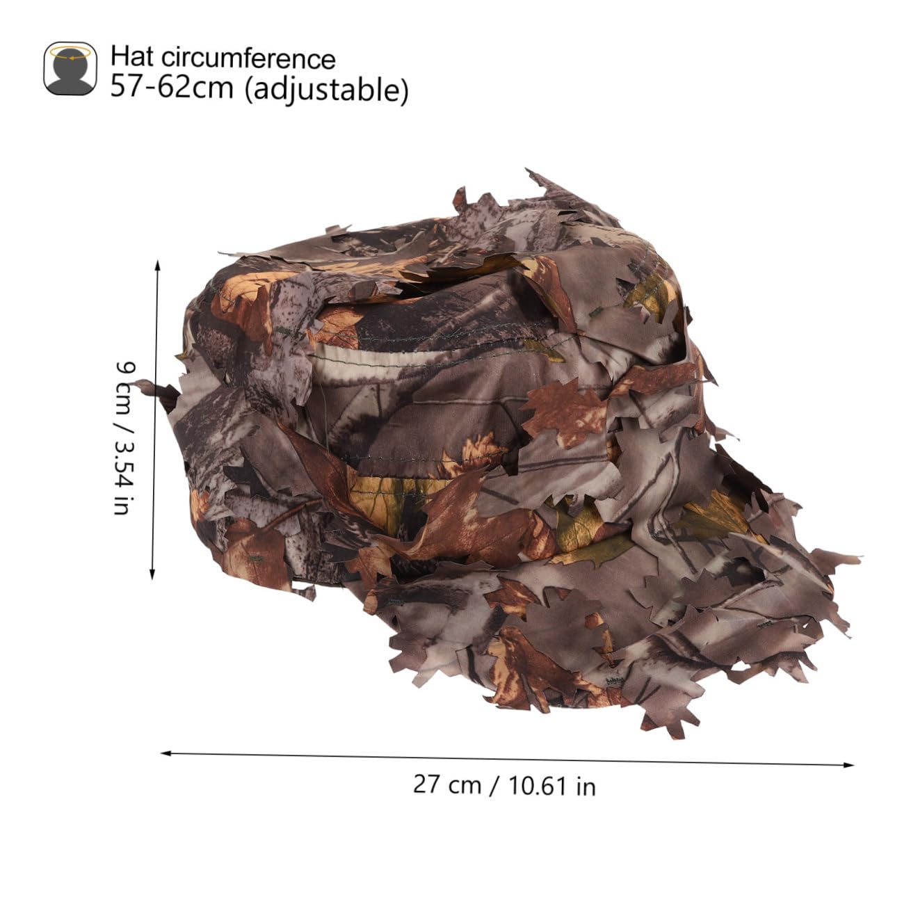 Cappello Caccia Camo con Visiera Regolabile per Sole Cappello con Design Foglia per attività Outdoor e Sportivi