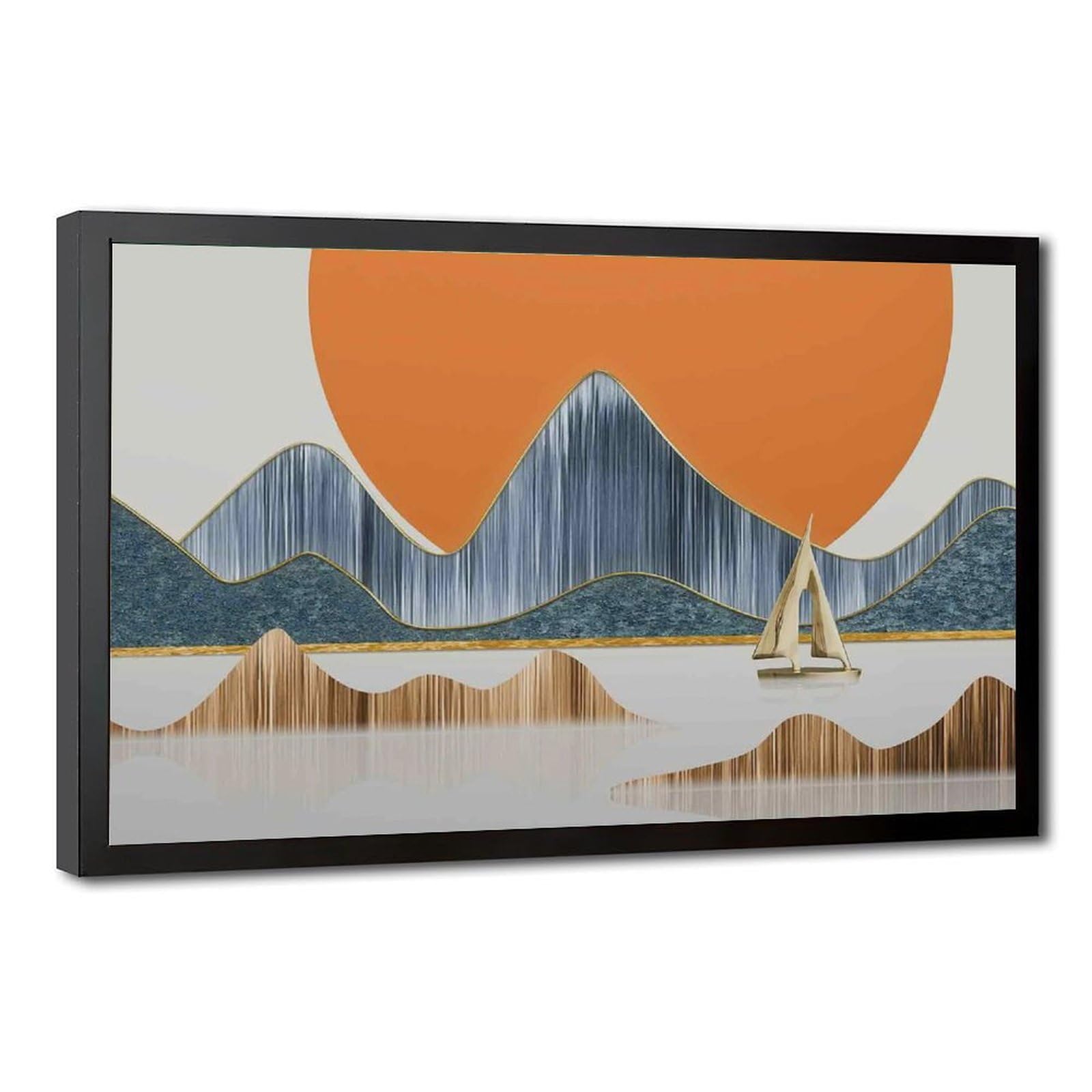 Bareronor Abstract Landscape Canvas Poster Bedroom Decor Landscape Office Room Decor Gift 12" L X 18" W