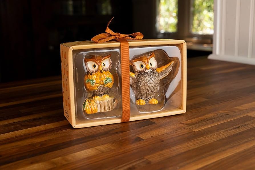 Amazon.com: Blue Sky Clayworks Holiday Owl Salt and Pepper Shaker