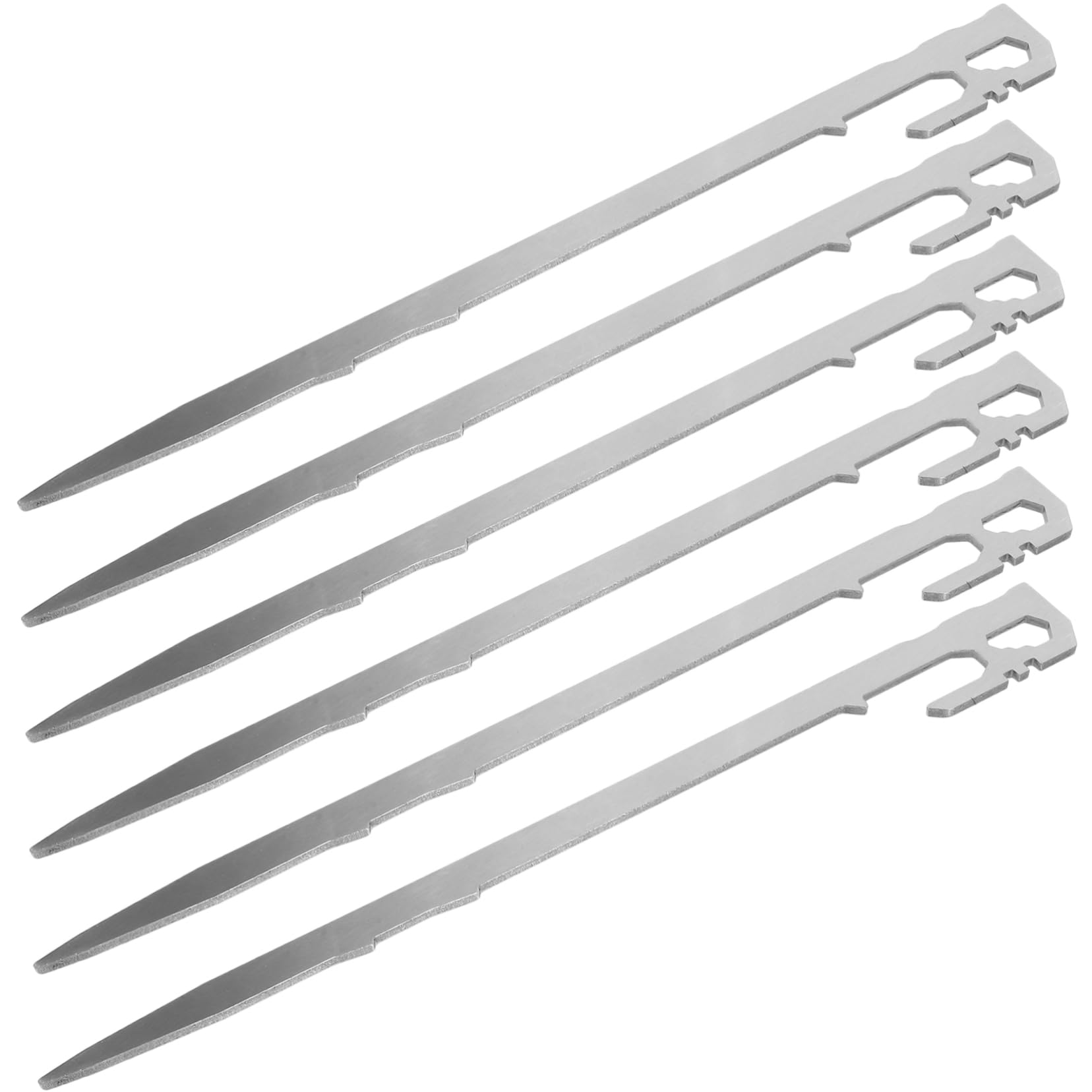Estacas de camping Mikikit de acero inoxidable con 6 clavos de tierra para tienda de campaña