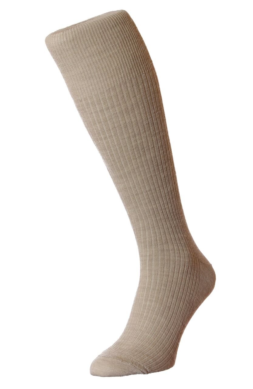 HJ Hall Immaculate Half-Hose Wool Rich Socks HJ75 Oatmeal 6-11